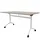 klaptafel,HxBxD 750x1400x800mm,hoekig,T-voet wit,ovale buis,blad beton