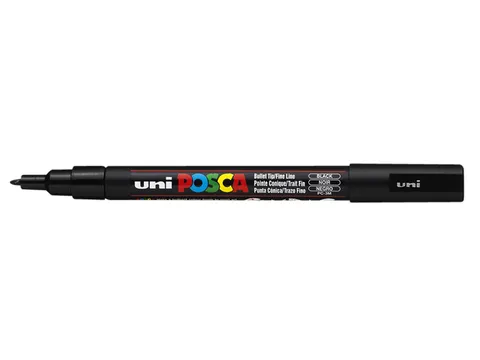 Verfstift Posca PC3M Fijne punt 0,9-1,3mm Zwart