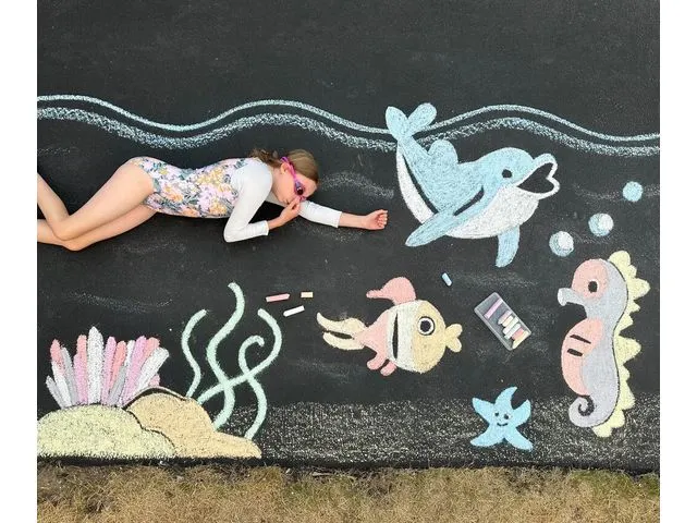 Stoepkrijt Eberhard Faber emmer met 50 krijtjes