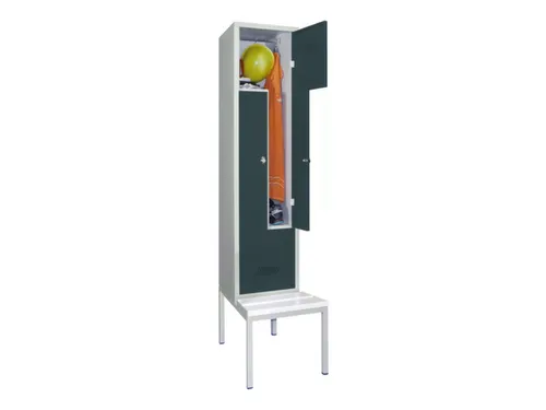 Z-garderobekast,HxBxD 2100x400x800mm,vak B 400mm,RAL7035,front RAL7016