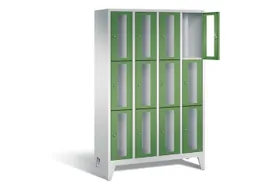 lockerkast 1850x1190x500mm 4x3 vakken Cilinderslot Poten, RAL6011
