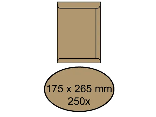 Envelop Akte 175x265mm Zelfklevend 90gr Bruin