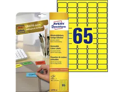 Gekleurde Etiketten Avery Zweckform 38.1x21.2mm Geel 1300 stuks