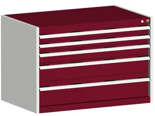 ladekast HxBxD 700x1050x750mm 5laden romp RAL7035 front RAL3004 - 1
