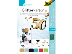 Glitterkarton Folia 174x245mm 6 vel basis assorti