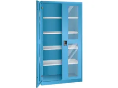 vitrinekast 1950x1000x580mm 4xStalen bodem key lock sokkel RAL5012