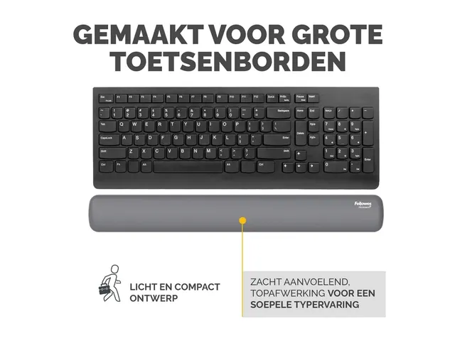 Polssteun Fellowes Breyta grijs 6x47cm