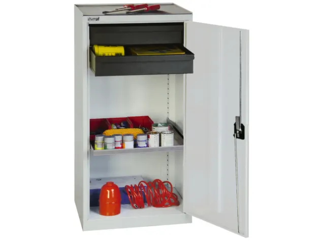 Gereedschapskast Hxbxd 1000x500x500mm 1legbord 2laden Ral7035