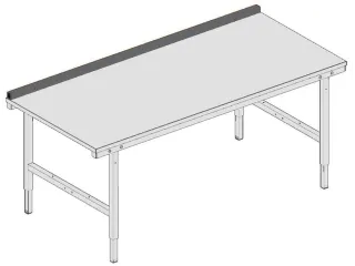 achterwand,v. paktafel,HxBxD 40x2000x40mm,staal,RAL3003,meerprijs - 3