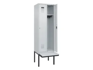 locker met bank,HxBxD 2120x600x815mm,2vak,vak B 300mm,cilinderslot - 1