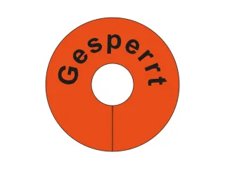 signaalring,v. gaasbox,“Afgezet”,v. opsteken,PVC,rood - 1