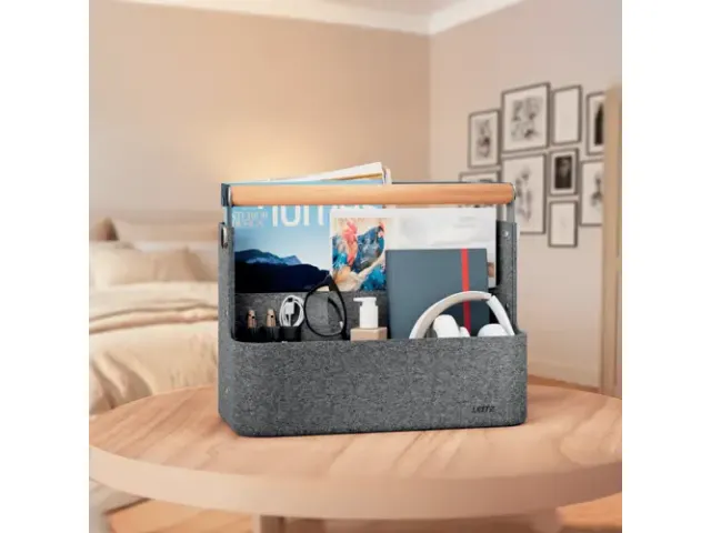 Leitz hangende draagbare bureau organizer met handvat donkergrijs