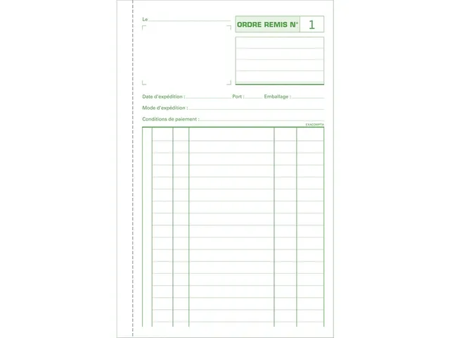 Orderboekje 21x13,5cm 50 bladen zelfkopiërend tripli Franstalig