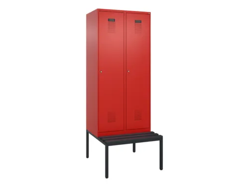 locker met bank,voor scheiding van kleding,HxBxD 2120x800x815mm,2vak