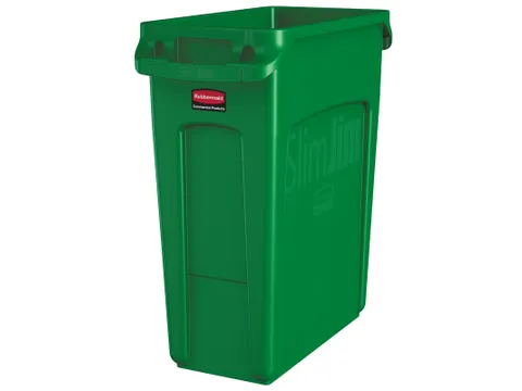 Slim Jim Afvalcontainer Met Luchtsleuven 60 Liter Groen