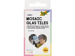 Folia Mozaieksteentjes glas 10x10mm pastelkleuren assorti