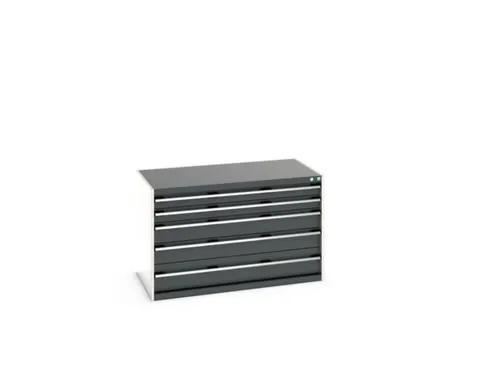 ladekast HxBxD 800x1300x750mm 5laden romp RAL7035 front RAL7016