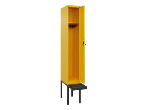 locker met bank,HxBxD 2120x300x815mm,1vak,vak B 300mm,draaigrendel