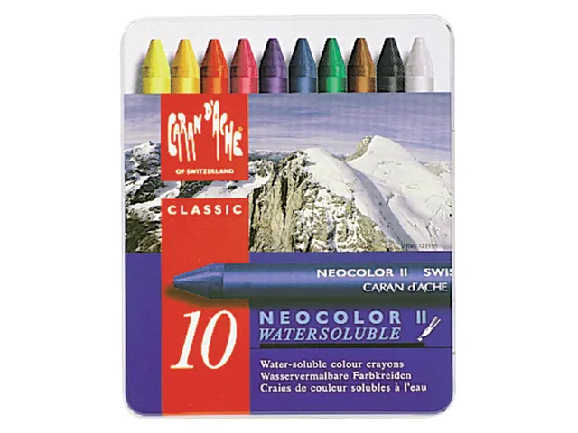 Waskrijt Caran d'Ache neocolor-II 10 stuks assorti
