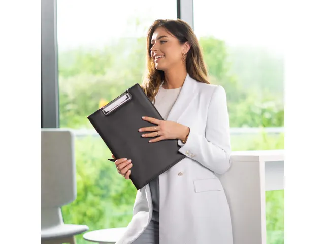 Klembordmap Rillstab RI98850 luxe kunstleder zwart A4