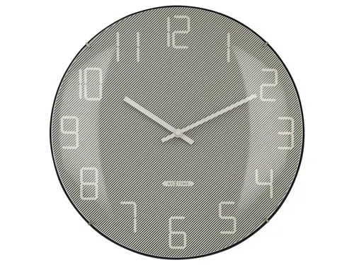 Wandklok Nextime dia 35cm bolvormig glas grijs kunststof Shade