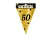 Slinger Folie vlaggen Party Flag Foil '50' Goud-Zwart 30cmx10m
