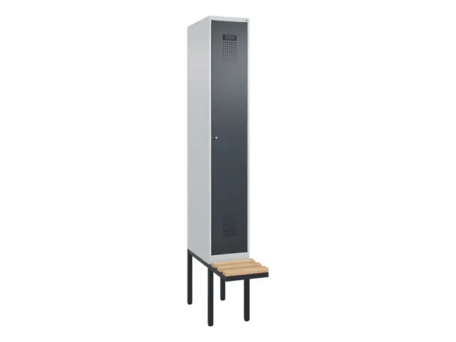 locker met bank,voor scheiding van kleding,HxBxD 2120x300x815mm,1vak