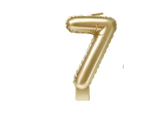Verjaardagskaars cijfer 7 Folieballon Goud 10cm - 1