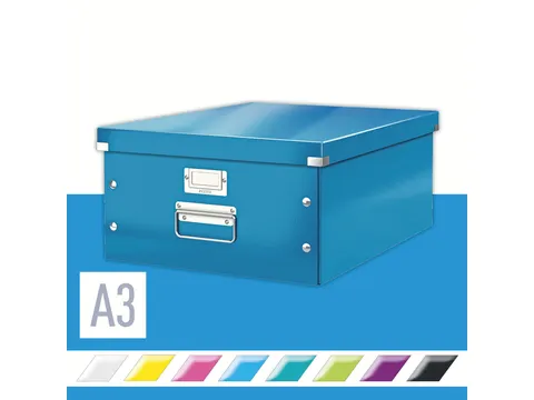 Opbergbox WOW Click & Store 369x200x482mm blauw 85% gerecycled karton