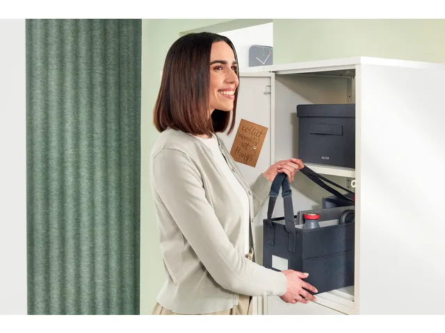 Leitz Hot Desking Stoffen opbergtas Fluweel Grijs 46,5x21x20cm