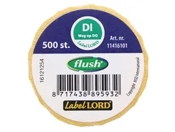 Voedseletiketten 59x23x59mm Flushlabel DI weg op DO