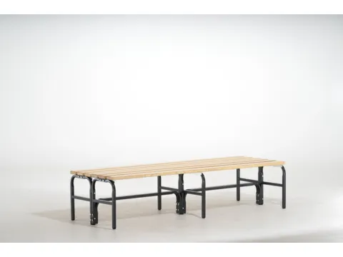 banc double HxLxP 450x1500x700mm barrettes en bois RAL7016