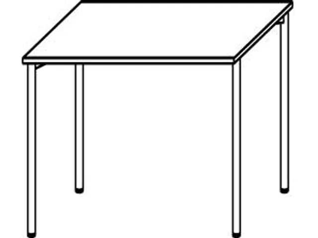 In Hoogte Verstelbaar Bureau 680-800X800X800Mm Blad Wit 4-Voeten