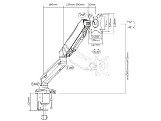 Monitorarm ACT office met gasveer 1 scherm - 9