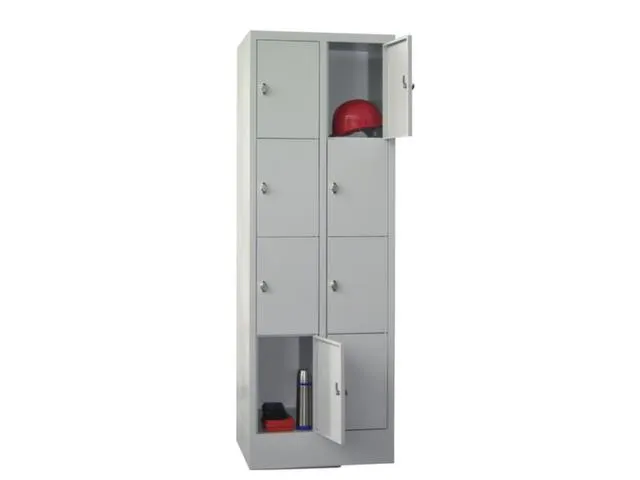 lockerkast,RAL 7035,HxBxD 1850x600x500mm,2x4vakken,vak B 300mm