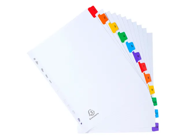 Tabblad Karton 160 Gram A4 + index 12 tabs wit