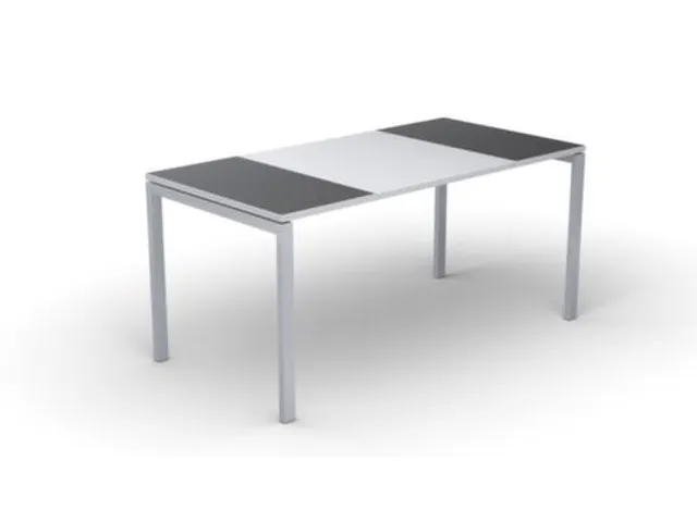 Bureau 750x1800x800mm anthracite/blanc 4 pieds blanc