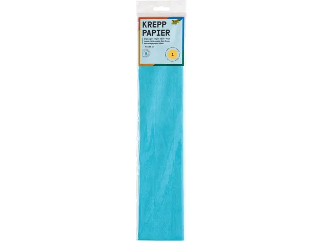 Papier crépon Folia 250x50cm 10 feuilles n° 120 bleu clair