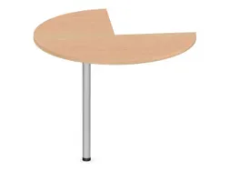 aanbouwtafel,i.h.v.,HxØ 720-840x1000mm,driekwartrond,NE-esdoorn