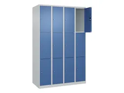 lockerkast,HxBxD 1850x1200x500mm,4x3vakken,vak B 300mm,cil.-slot