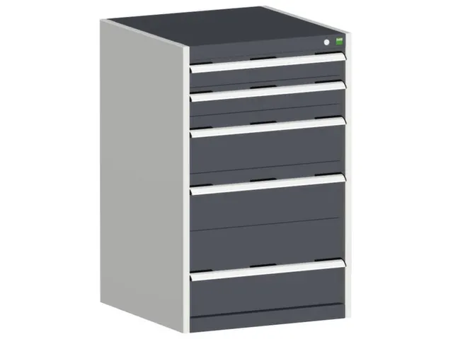 ladekast HxBxD 1000x650x525mm 5laden romp RAL7035 front RAL7016