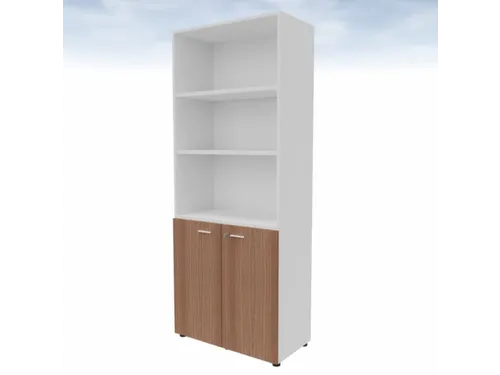 kantoorkast,HxBxD 2140x860x450mm,4xhouten vloer,5ordnerhoogte,romp wit