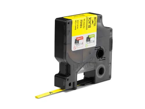 Labeltape Dymo 18052 Rhino industrieel krimpkous 6mm zwart op geel