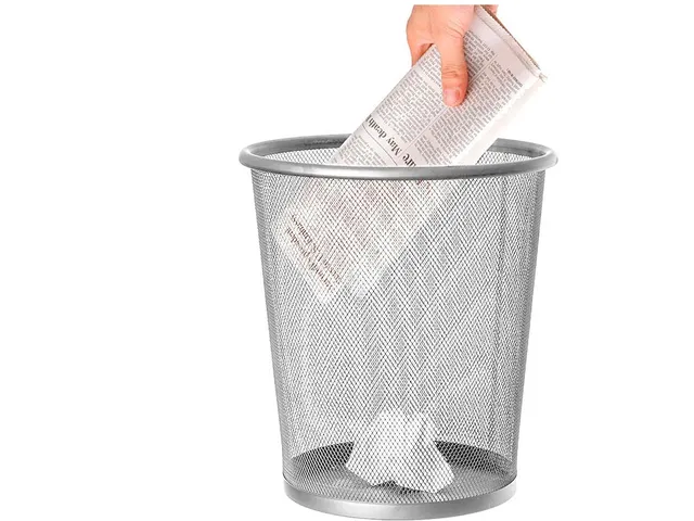 Papiermand Rond Met Gaas 19 Liter Metaal Zilver