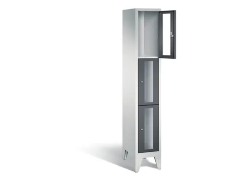 lockerkast 1850x320x500mm 1x3 vakken Cilinderslot Poten, RAL7021