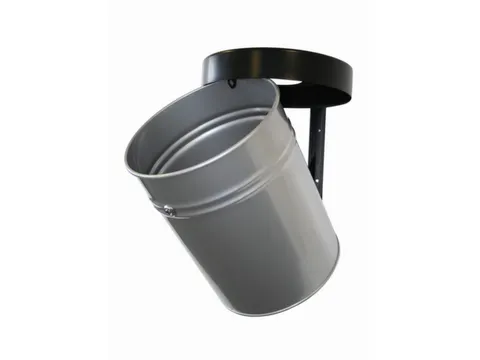 afvalbak,vlamdovend,30l,HxØ 415x344mm,wandmontage,kop zwart