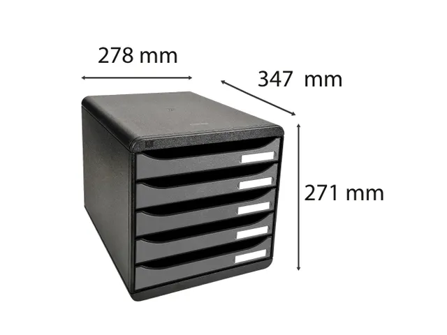 Ladenbox A4+ Big-box Plus Classic 5 Laden Zwart Grijs