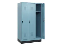 schoollocker,HxBxD 1630x900x500mm,3vak,vak B 300mm,draaigrendel,sokkel