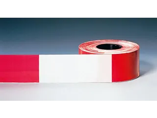 afzettape,band LxB 500mx80mm,PE,rood/wit - 1