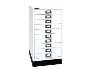 kantoor-ladekast HxBxD 670x349x432mm 10 laden romp verkeerswit staal - 4